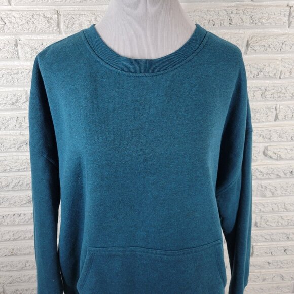 Danskin Womens Sweatshirt XXL Plus Long Sleeve Blue Green Cotton Blend SWE23E - Picture 3 of 9